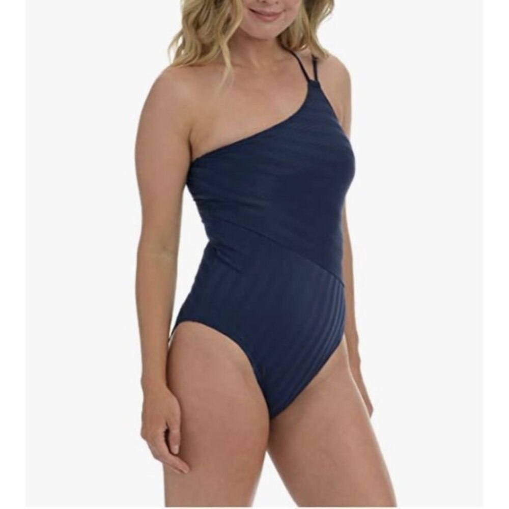 NWOT La Blanca Women's One Shoulder One Piece Swimsuit SIZE 16